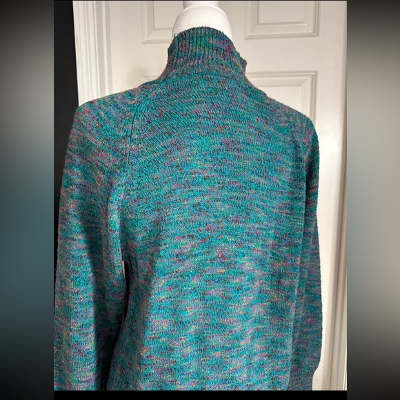 Vintage Le Moda Knitwear Multicolor Silk Blend Mock Neck Sweater 
Size Small - Picture 5 of 13